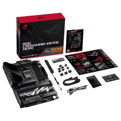 Asus ROG CROSSHAIR X870E HERO | Rodzina procesorów AMD | Gniazdo procesora AM5 | DDR5 | Obsługiwane interfejsy dysków twardych S Asus ROG CROSSHAIR X870E HERO | Rodzina procesorów AMD | Gniazdo procesora AM5 | DDR5 | Obsługiwane interfejsy dysków twardych S