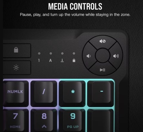 Corsair K55 CORE RGB | Klawiatura dla graczy | Przewodowa | NA | Czarna | USB 2.0 Typ-A Corsair K55 CORE RGB | Klawiatura dla graczy | Przewodowa | NA | Czarna | USB 2.0 Typ-A