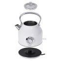 Czajnik z termometrem Adler AD 1346w | Elektryczny | 2200 W | 1.7 L | Ze stali nierdzewnej | Obrotowa podstawa 360° | Biały