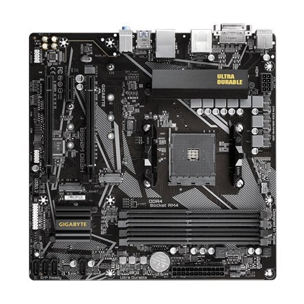 Gigabyte | B550M DS3H 1.0 | Rodzina procesorów AMD | Gniazdo procesora AM4 | DDR4 DIMM | Gniazda pamięci 4 | Liczba złączy SATA 