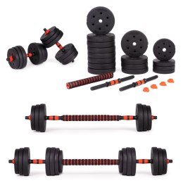 Hantle regulowane 2x20 kg sztanga zestaw 40 kg gryf