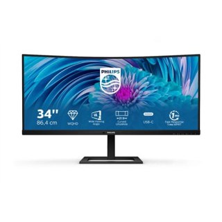 Philips | 346E2CUAE | 34 " | VA | WQHD | 21:9 | 4 ms | 300 cd/m² | Czarny | Ilość portów HDMI 1 | 100 Hz