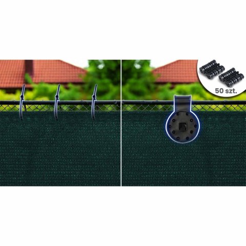 Siatka cieniująca 1,5x25m 110 g/m2 + 50 zacisków zielona Siatka cieniująca 1,5x25m 110 g/m2 + 50 zacisków zielona