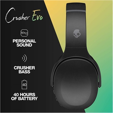 Skullcandy | Crusher Evo | Słuchawki bezprzewodowe | Bezprzewodowe | Nauszne | Z mikrofonem | Bezprzewodowe | Prawdziwa czerń Skullcandy | Crusher Evo | Słuchawki bezprzewodowe | Bezprzewodowe | Nauszne | Z mikrofonem | Bezprzewodowe | Prawdziwa czerń