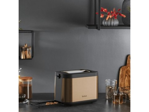 TEFAL Toster | TT430G10 Coppertinto | Liczba gniazd 2 | Materiał obudowy Stal nierdzewna | Złoty