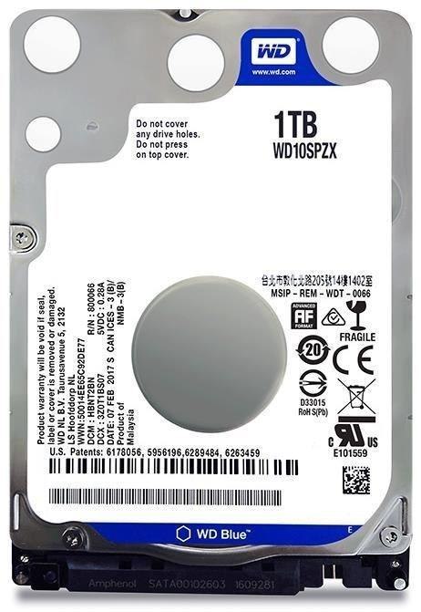 Dysk WD Blue™ WD10SPZX 1TB 2,5" 5400 128MB SATA III Slim 7mm Dysk WD Blue™ WD10SPZX 1TB 2,5" 5400 128MB SATA III Slim 7mm