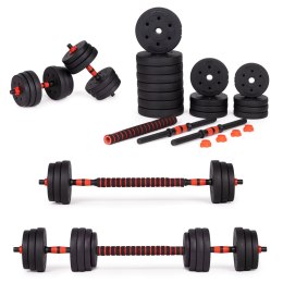 Hantle regulowane 2x15 kg sztanga zestaw 30 kg gryf