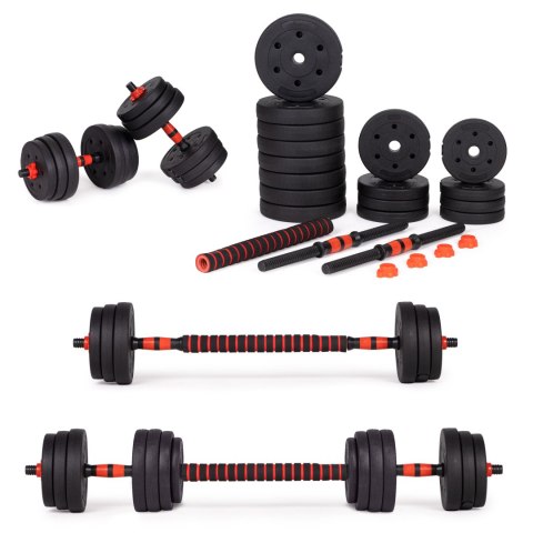 Hantle regulowane 2x15 kg sztanga zestaw 30 kg gryf