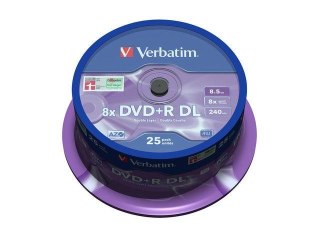 Płyty DVD+R Verbatim 8.5GB X8 Double Layer (25 Cake)