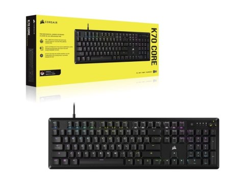 Corsair | Mechaniczna klawiatura do gier | K70 CORE RGB | Klawiatura do gier | Przewodowa | Brak | Czarna | USB typu A | CZERWON Corsair | Mechaniczna klawiatura do gier | K70 CORE RGB | Klawiatura do gier | Przewodowa | Brak | Czarna | USB typu A | CZERWON
