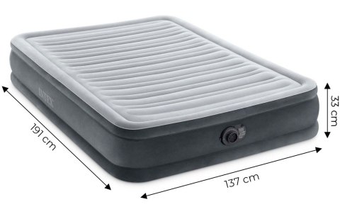 Materac łóżko do spania dwuosobowy z pompką automatyczną 191x137 cm INTEX 67768