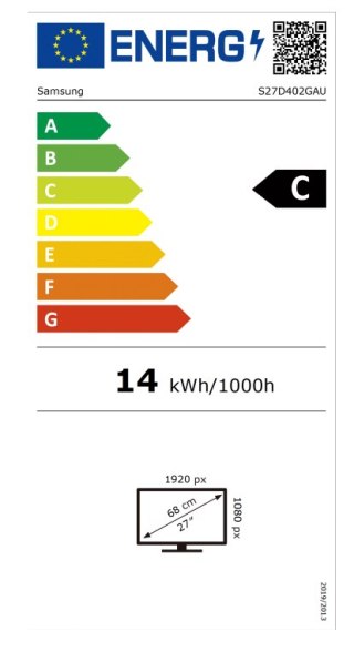 Samsung Essential S4 | S27D402GAU | 27 cali | IPS | Full HD (1080p) 1920 x 1080 przy 100 Hz | 250 cd/m² | 2xHDMI, DisplayPort | 