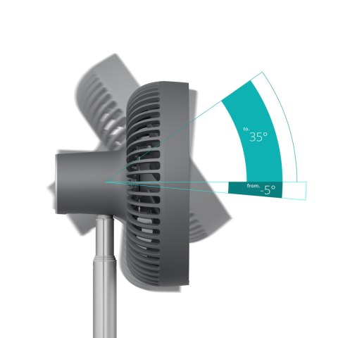 Duux Fan | Rize Flex | Stand Fan | Grey | Diameter 21 cm | Number of speeds 4 | Oscillation | 10 W | No Duux Fan | Rize Flex | Stand Fan | Grey | Diameter 21 cm | Number of speeds 4 | Oscillation | 10 W | No