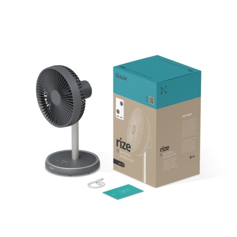 Duux Fan | Rize Flex | Stand Fan | Grey | Diameter 21 cm | Number of speeds 4 | Oscillation | 10 W | No Duux Fan | Rize Flex | Stand Fan | Grey | Diameter 21 cm | Number of speeds 4 | Oscillation | 10 W | No