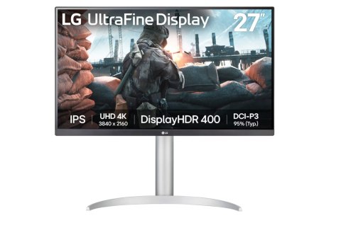 LG 27UP650K-W | 27 " | IPS | UHD | 16:9 | 60 Hz | 5 ms | 3840 x 2160 pixels | 400 cd/m² | HDMI ports quantity 2 LG 27UP650K-W | 27 " | IPS | UHD | 16:9 | 60 Hz | 5 ms | 3840 x 2160 pixels | 400 cd/m² | HDMI ports quantity 2