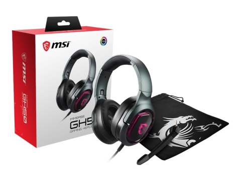 MSI Immerse GH50 Gaming Headset, Wired, Black | MSI | Immerse GH50 | Wired | Gaming Headset | Over-Ear