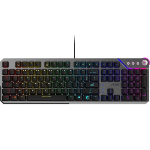 MSI STRIKE 600 SILENT US | Klawiatura do gier | Przewodowa | US | USB 2.0 | KAILH Midnight PRO Silent Tactile