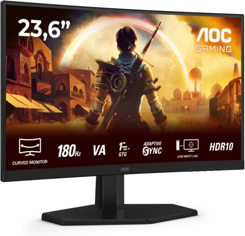 Monitor dla graczy AOC | C24G42E | 24 " | VA | FHD | 16:9 | 180 Hz | 0,5 ms | 1920 x 1080 pikseli | 250 cd/m² | Porty HDMI w lic