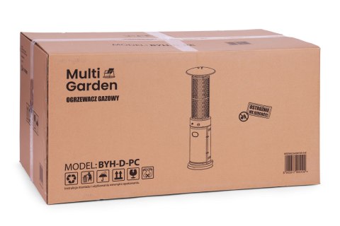 Ogrzewacz parasol gazowy grzejnik 11 kW szklany na ogród patio reduktor wąż pokrowiec MultiGarden