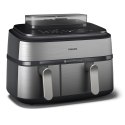Philips NA555/09 Airfryer z podwójnym koszem i funkcją pary, seria 5000, 9 l, stal nierdzewna/czarny