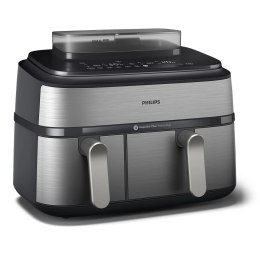 Philips NA555/09 Airfryer z podwójnym koszem i funkcją pary, seria 5000, 9 l, stal nierdzewna/czarny