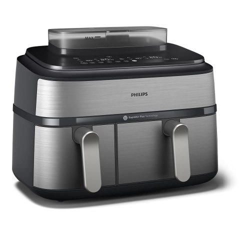 Philips NA555/09 Airfryer z podwójnym koszem i funkcją pary, seria 5000, 9 l, stal nierdzewna/czarny Philips NA555/09 Airfryer z podwójnym koszem i funkcją pary, seria 5000, 9 l, stal nierdzewna/czarny