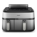 Philips NA555/09 Airfryer z podwójnym koszem i funkcją pary, seria 5000, 9 l, stal nierdzewna/czarny