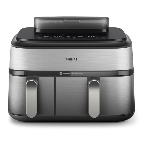 Philips NA555/09 Airfryer z podwójnym koszem i funkcją pary, seria 5000, 9 l, stal nierdzewna/czarny Philips NA555/09 Airfryer z podwójnym koszem i funkcją pary, seria 5000, 9 l, stal nierdzewna/czarny