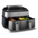 Philips NA555/09 Airfryer z podwójnym koszem i funkcją pary, seria 5000, 9 l, stal nierdzewna/czarny
