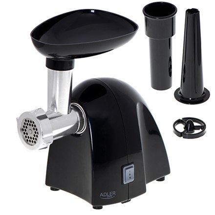 Adler | Maszynka do mielenia mięsa | AD 4811 | Czarny | 600 W | Liczba prędkości 1 | Wydajność (kg/min) 1,8 | 3 wymienne sitka: 