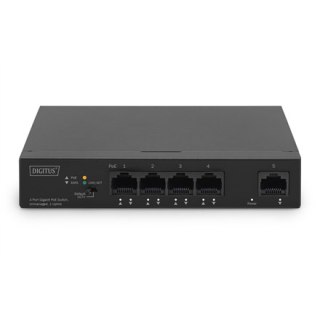Digitus | 4-portowy gigabitowy przełącznik PoE | DN-95330-1 | Niezarządzany | Biurkowy | Ilość portów 10/100 Mb/s (RJ-45) | Iloś