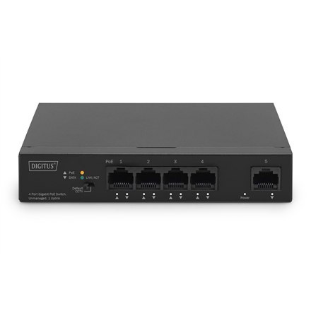 Digitus | 4-portowy gigabitowy przełącznik PoE | DN-95330-1 | Niezarządzany | Biurkowy | Ilość portów 10/100 Mb/s (RJ-45) | Iloś Digitus | 4-portowy gigabitowy przełącznik PoE | DN-95330-1 | Niezarządzany | Biurkowy | Ilość portów 10/100 Mb/s (RJ-45) | Iloś