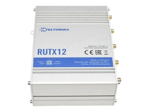 Router Dual LTE Cat 6 | RUTX12 | 802.11ac | 867 Mbit/s | 10/100/1000 Mbit/s | Porty Ethernet LAN (RJ-45) 4 | Obsługa sieci Nie |