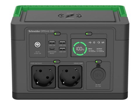APC OffGrid Portable Power Station 330, 230V, 332Wh litowo-jonowy, LCD, 2 gniazda CEE 7/3 Schuko, Sinewave, 3 USB-A, 1 USB-C, ła APC OffGrid Portable Power Station 330, 230V, 332Wh litowo-jonowy, LCD, 2 gniazda CEE 7/3 Schuko, Sinewave, 3 USB-A, 1 USB-C, ła
