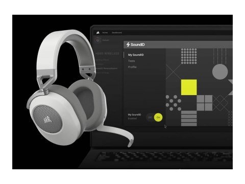 Corsair | Gaming Headset | HS65 | Wireless | Over-Ear | Microphone | Wireless | White