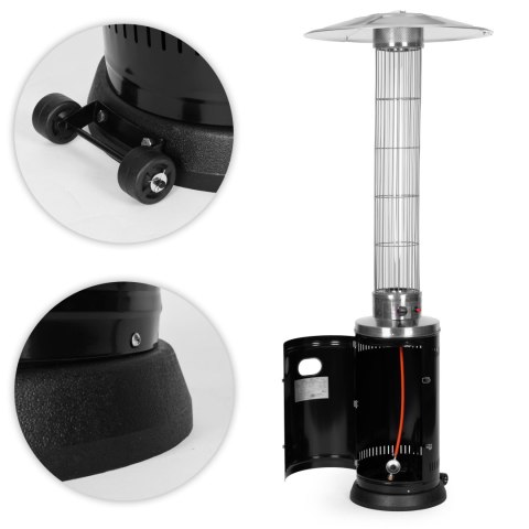 Ogrzewacz parasol gazowy grzejnik 9 kW szklany na ogród patio reduktor wąż pokrowiec MultiGarden