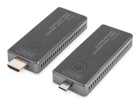 Digitus 4K Wireless Video Extender, 30 m (USB-C - HDMI) | DS-55324 | Black/Silver Digitus 4K Wireless Video Extender, 30 m (USB-C - HDMI) | DS-55324 | Black/Silver