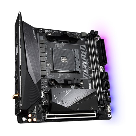 Gigabyte | B550I AORUS PRO AX 1.0 | Rodzina procesorów AMD | Gniazdo procesora AM4 | DDR4 DIMM | Gniazda pamięci 2 | Chipset AMD