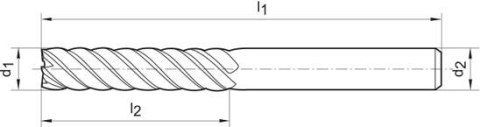 Frez wieloostrzowy, WN,pelnow.FIRE,6-os.8mm b.dlugi,GÜHRING Frez wieloostrzowy, WN,pelnow.FIRE,6-os.8mm b.dlugi,GÜHRING