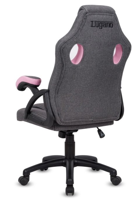 Fotel obrotowy do biurka CARRERA M STONE GREY + PINK FABRIC