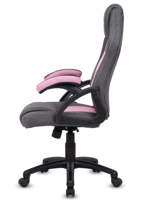 Fotel obrotowy do biurka CARRERA M STONE GREY + PINK FABRIC