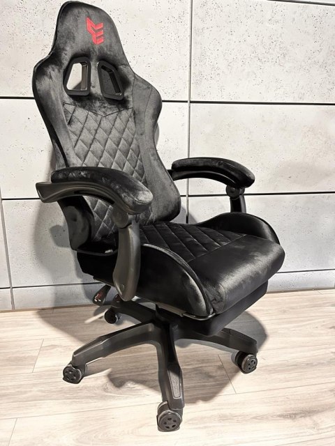 Fotel obrotowy gamingowy XL POKER PRO BLACK ALCANTARA