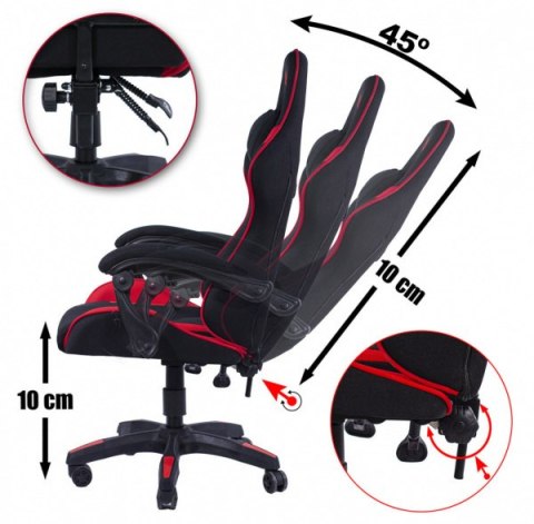 Fotel obrotowy gamingowy XL POKER PRO BLACK ALCANTARA