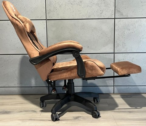 Fotel obrotowy gamingowy XL POKER PRO BROWN ALCANTARA