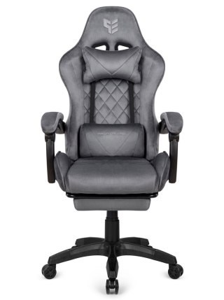 Fotel obrotowy gamingowy XL POKER PRO GREY ALCANTARA OUTLET