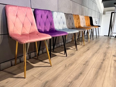 Krzesła tapicerowane BORGO VELVET ROSE GOLD zestaw 4 sztuk kolory do wyboru