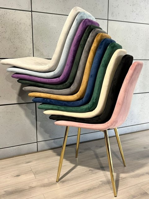 Krzesła tapicerowane BORGO VELVET ROSE GOLD zestaw 4 sztuk kolory do wyboru