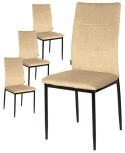 Krzesła tapicerowane Zestaw 4 VALVA DUO VELVET BEIGE
