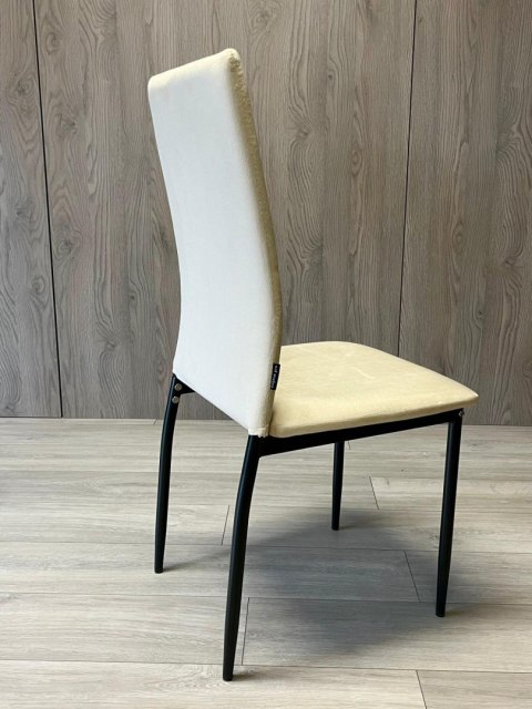 Krzesła tapicerowane Zestaw 4 VALVA DUO VELVET BEIGE