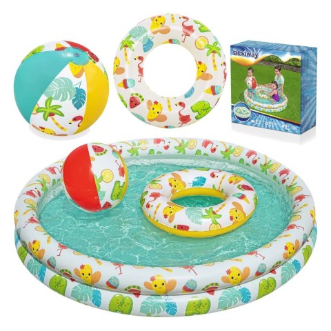 3w1 Basenik dla dzieci 122 x 20 cm + KĂłKO + PIłKA Bestway 51124 3w1 Basenik dla dzieci 122 x 20 cm + KĂłKO + PIłKA Bestway 51124